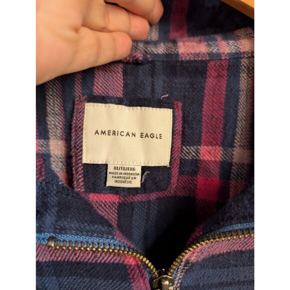 XL American Eagle Oversized Plaid Pullover - Picture 2 of 5